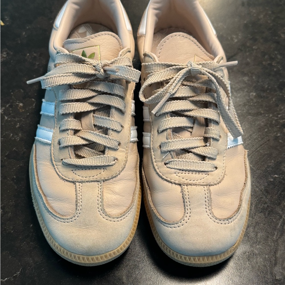 Adidas Cream Sneakers with White Accents